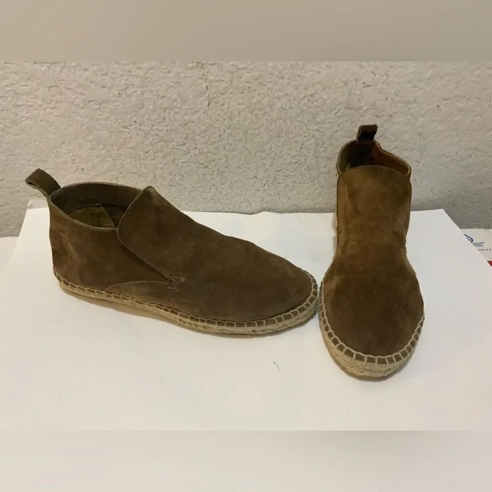 Vince Ronan Suede Slip On Espadrille Shoes Chukka Booties Luxe Brown Size 6